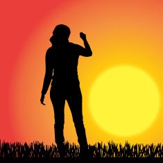 Vector silhouette of a woman N434