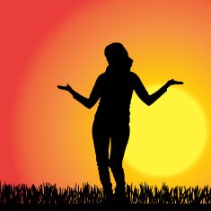 Vector silhouette of a woman N436
