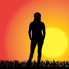 Vector silhouette of a woman N437
