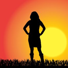 Vector silhouette of a woman N438