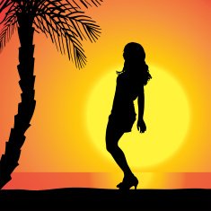 Vector silhouette of a woman N442