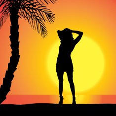 Vector silhouette of a woman N444