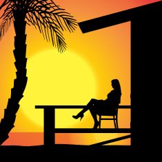 Vector silhouette girls N2