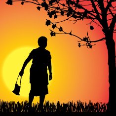 Vector silhouette of a woman N455