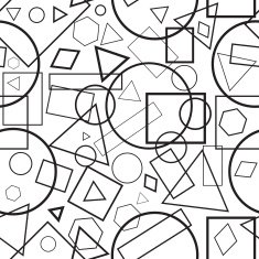 Vector illustration seamless pattern black-and-white geometrical figures for background