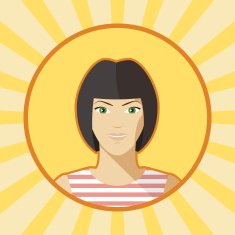 Single vector woman avatar