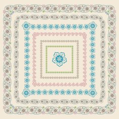 Paisley square frame set Vector Oriental motif