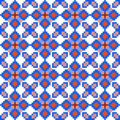 Seamless geometric flowers pattern