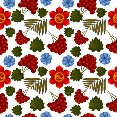 Seamless floral background with Ukrainian motifs
