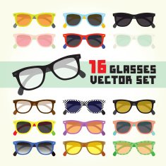 Hipster glasses set
