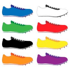 Running Shoes with Spikes in Different Colours