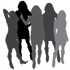 Vector silhouette of a woman N468