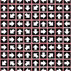 geometric ornament of white arrows seamless pattern