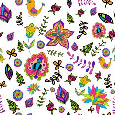 seamless multicolored beautiful flower pattern