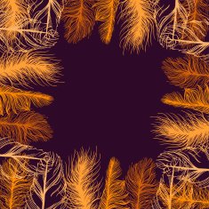 Set frame of colourful feathers EPS background