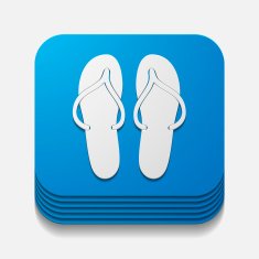 square button slippers N14