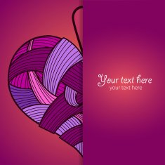 Happy Valentine's Day card with knitted heart