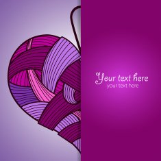 Happy Valentine's Day card with knitted heart N2