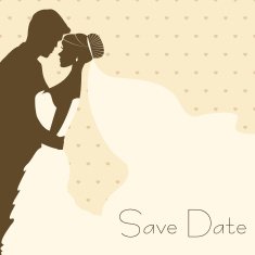 Bride And Groom in Vintage Style N3
