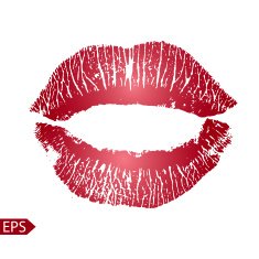 Print of pink lips Vector illustration on a white background