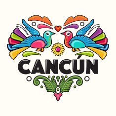 Canc&uacute;n Amate Heart Print