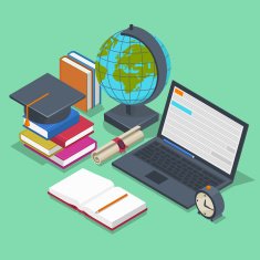 Isometric education vector concept 3d back to school background in N2