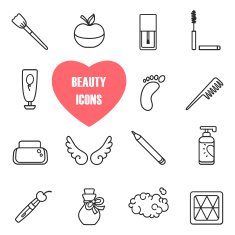 Icon collection of cosmetics