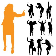Vector silhouette of businesswoman N8