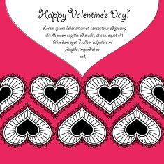 Happy Valentine's day card with lace hearts