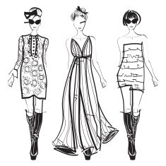 Black and white fashion sketch N8