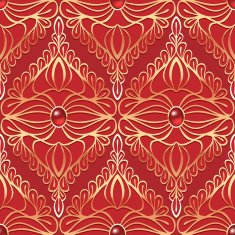 Vintage seamless pattern with red gemstones N2
