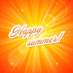 Bright yellow background The sun's rays Vector illustration