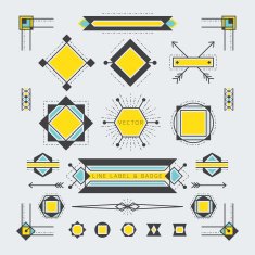 Line and Geometric Labels Badges