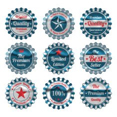Vintage premium quality labels set N8