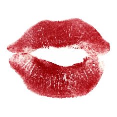 Woman lips on white background Lipstick kiss