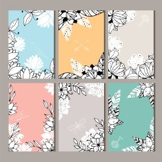 Vintage Floral Cards Set