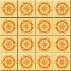 Abstract orange seamless round ornament