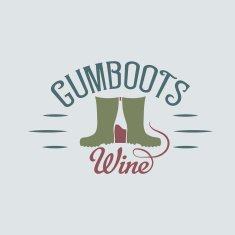gumboots wine retro design negative space concept N2