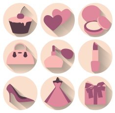 Flat design elements of feminine accessories N2