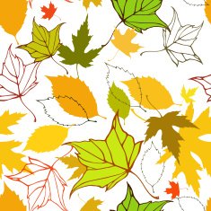 Seamless pattern with stylized colorful autumn leaves N2