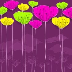 Stylized flowers card