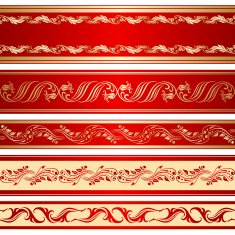 Vector set of decorative ribbon