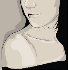 woman portrait silhouette with beautiful lips N2