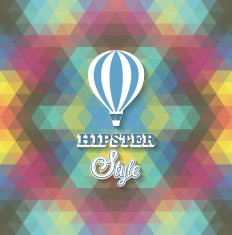 Hipster background with air balloon