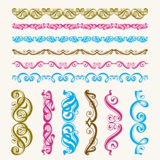 Set of perfect calligraphic vector brush