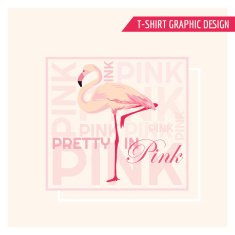Tropical Flamingo Graphic Design - for t-shirt fashion prints