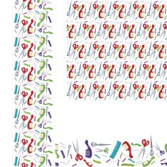 Beauty salon combs and scissors horizontal vertical seamless pattern
