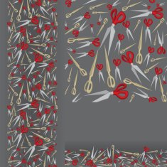 Beauty salon scissors horizontal and vertical seamless pattern