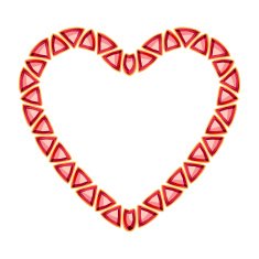 Heart of golden chain with red triangle gemstones