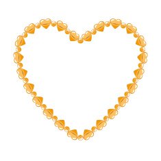Heart of golden chain with heart segments and round beads